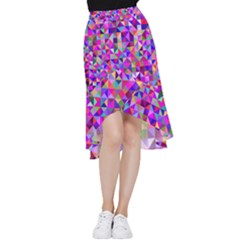 Floor Colorful Triangle Frill Hi Low Chiffon Skirt