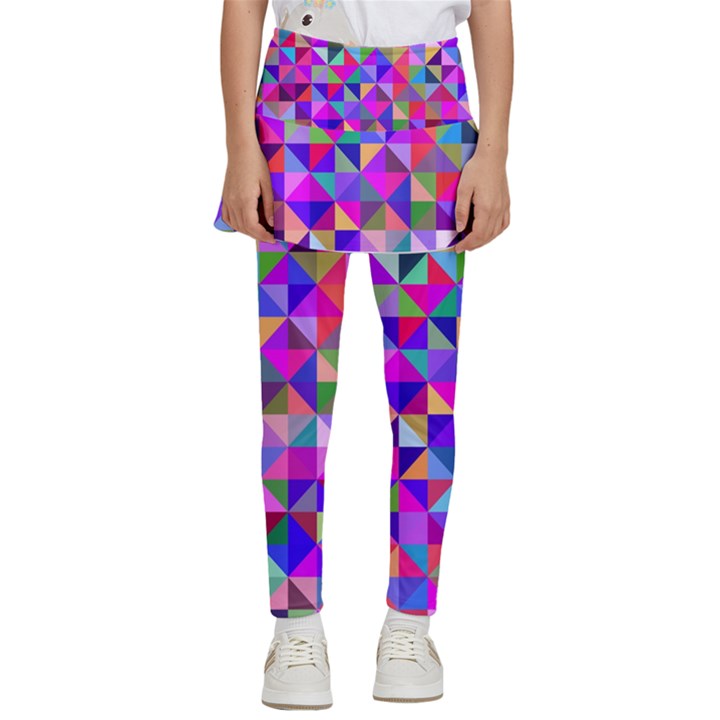 Floor Colorful Triangle Kids  Skirted Pants