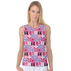 Scandinavian Abstract Pattern Women s Basketball Tank Top