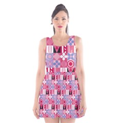 Scandinavian Abstract Pattern Scoop Neck Skater Dress