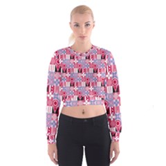 Scandinavian Abstract Pattern Cropped Sweatshirt