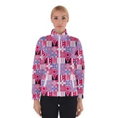 Scandinavian Abstract Pattern Women s Bomber Jacket