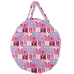 Scandinavian Abstract Pattern Giant Round Zipper Tote