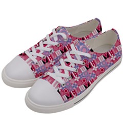 Scandinavian Abstract Pattern Men s Low Top Canvas Sneakers