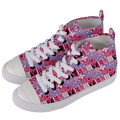 Scandinavian Abstract Pattern Women s Mid-top Canvas Sneakers