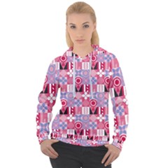 Scandinavian Abstract Pattern Women s Overhead Hoodie