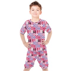 Scandinavian Abstract Pattern Kids  T-shirt And Shorts Set