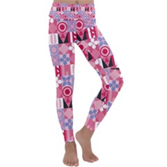 Scandinavian Abstract Pattern Kids  Lightweight Velour Classic Yoga Leggings