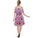 Scandinavian Abstract Pattern Cut Out Shoulders Chiffon Dress View2