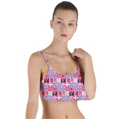 Scandinavian Abstract Pattern Layered Top Bikini Top 