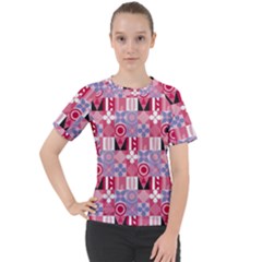 Scandinavian Abstract Pattern Women s Sport Raglan T-shirt