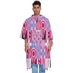 Scandinavian Abstract Pattern Men s Hooded Rain Ponchos