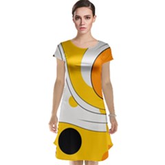 Abstract Pattern Cap Sleeve Nightdress