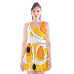 Abstract Pattern Scoop Neck Skater Dress