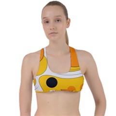 Abstract Pattern Criss Cross Racerback Sports Bra