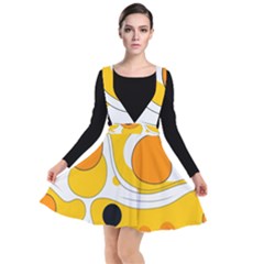 Abstract Pattern Plunge Pinafore Dress