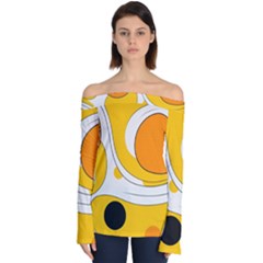 Abstract Pattern Off Shoulder Long Sleeve Top