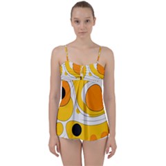 Abstract Pattern Babydoll Tankini Set