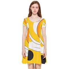 Abstract Pattern Inside Out Cap Sleeve Dress by Maspions