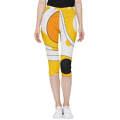 Abstract Pattern Inside Out Lightweight Velour Capri Leggings 