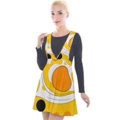 Abstract Pattern Plunge Pinafore Velour Dress