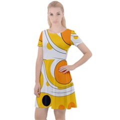 Abstract Pattern Cap Sleeve Velour Dress  by Maspions