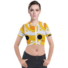 Abstract Pattern Short Sleeve Cropped Jacket