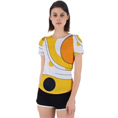 Abstract Pattern Back Cut Out Sport T-shirt