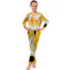 Abstract Pattern Kids  Satin Long Sleeve Pajamas Set