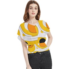 Abstract Pattern Butterfly Chiffon Blouse