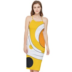 Abstract Pattern Bodycon Cross Back Summer Dress