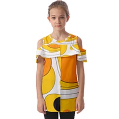 Abstract Pattern Fold Over Open Sleeve Top