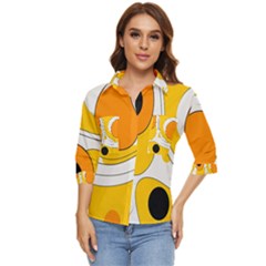 Abstract Pattern Women s Quarter Sleeve Pocket Shirt