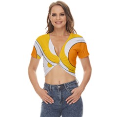 Abstract Pattern Twist Front Crop Top