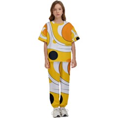 Abstract Pattern Kids  T-shirt And Pants Sports Set