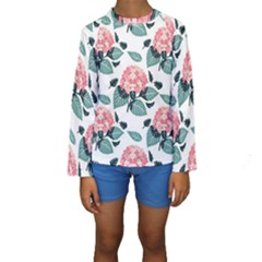 Flowers Hydrangeas Kids  Long Sleeve Swimwear