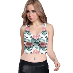 Flowers Hydrangeas Racer Back Crop Top