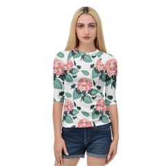 Flowers Hydrangeas Quarter Sleeve Raglan T-shirt