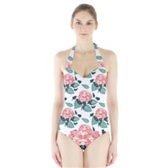 Flowers Hydrangeas Halter Swimsuit