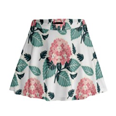 Flowers Hydrangeas Mini Flare Skirt