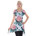 Flowers Hydrangeas Short Sleeve Side Drop Tunic View1