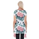 Flowers Hydrangeas Short Sleeve Side Drop Tunic View2