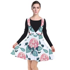 Flowers Hydrangeas Plunge Pinafore Dress