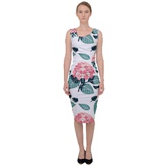 Flowers Hydrangeas Sleeveless Pencil Dress