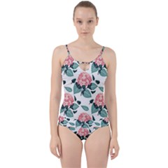 Flowers Hydrangeas Cut Out Top Tankini Set