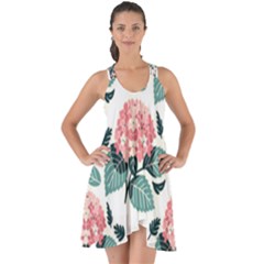 Flowers Hydrangeas Show Some Back Chiffon Dress