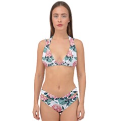 Flowers Hydrangeas Double Strap Halter Bikini Set