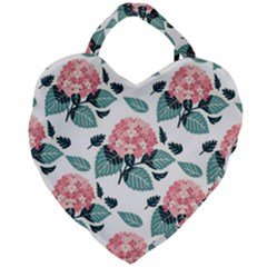 Flowers Hydrangeas Giant Heart Shaped Tote