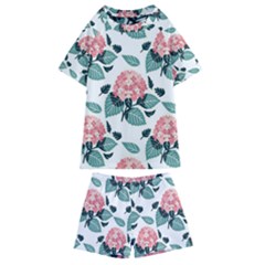 Flowers Hydrangeas Kids  Swim T-shirt And Shorts Set