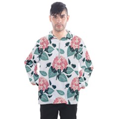 Flowers Hydrangeas Men s Half Zip Pullover by Maspions